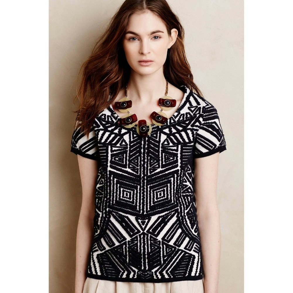 Moth Dahlia Jacquard Pullover Sweater